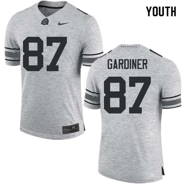 Ohio State Buckeyes #87 Ellijah Gardiner Youth Player Jersey Gray